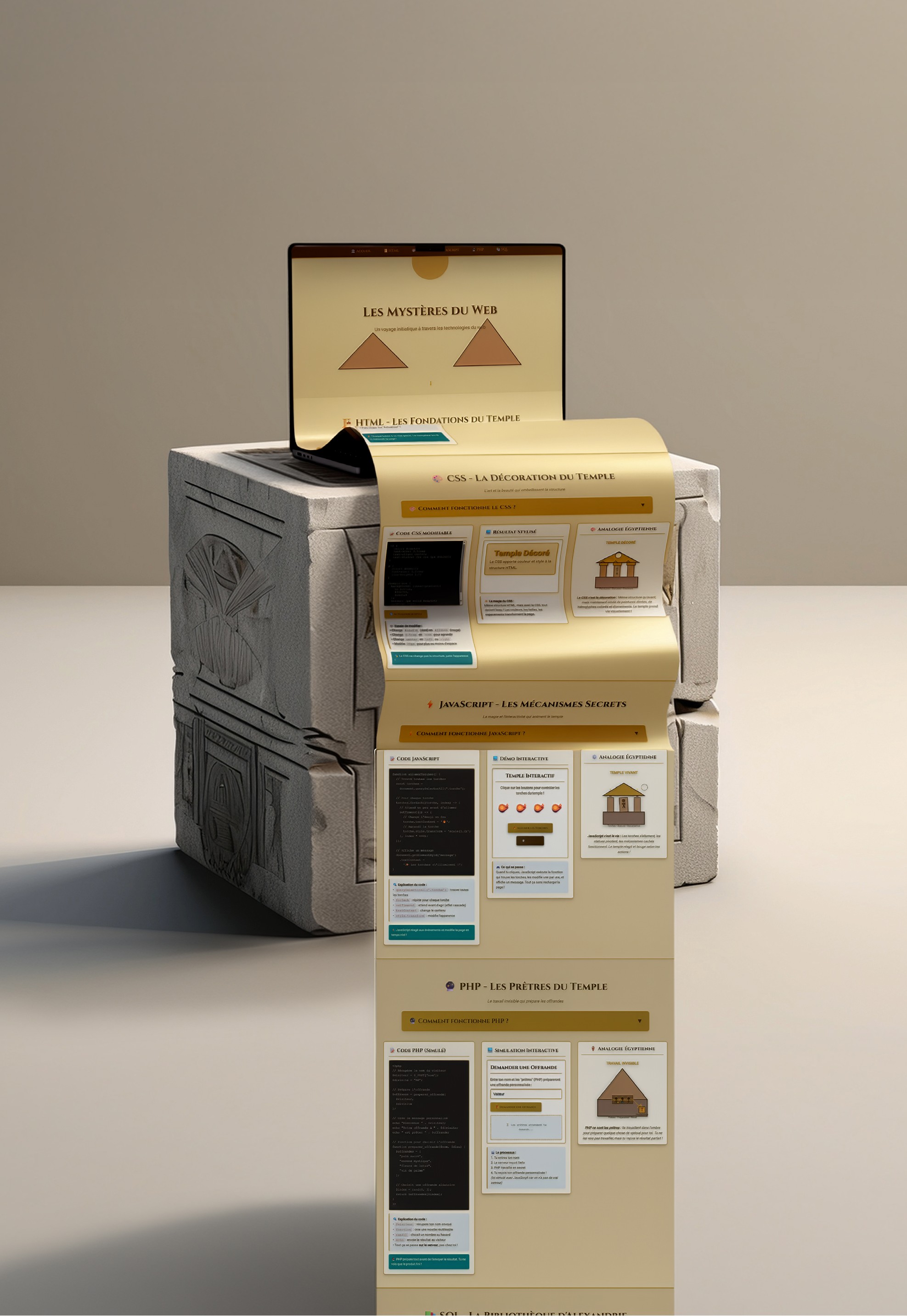 Interface Les Mystères du Web